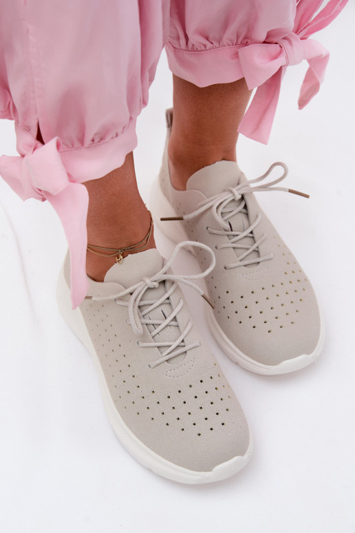 Scarpe traforate Stile sportivo Scarpe modello sneakers Femminile colore grigio Heressa