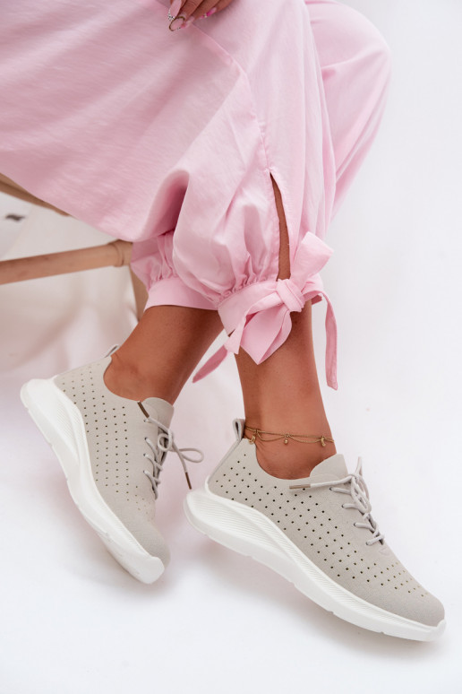 Scarpe traforate Stile sportivo Scarpe modello sneakers Femminile colore grigio Heressa
