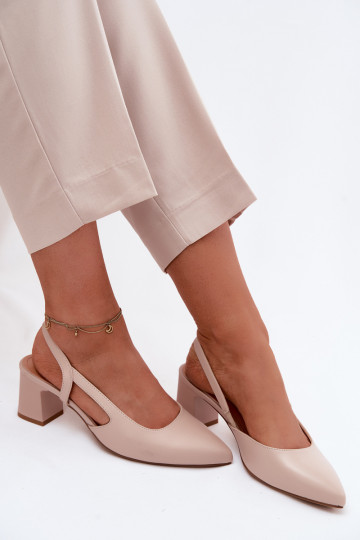 Sandali con tacco da donna Sergio Leone SK472 in colore rosa crema
