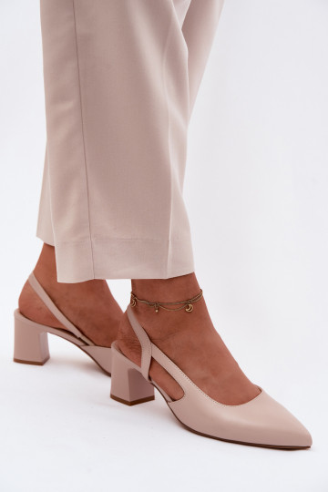 Sandali con tacco da donna Sergio Leone SK472 in colore rosa crema 2