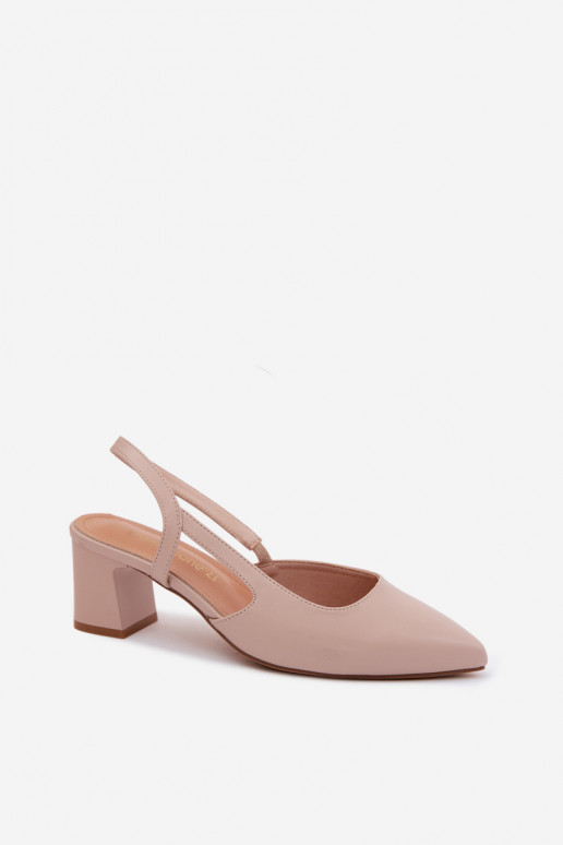 Sandali con tacco da donna Sergio Leone SK472 in colore rosa crema
