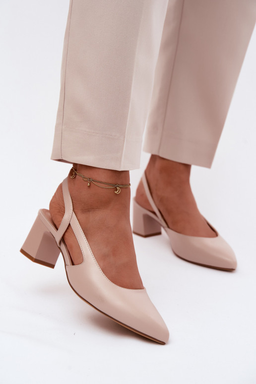 Sandali con tacco da donna Sergio Leone SK472 in colore rosa crema