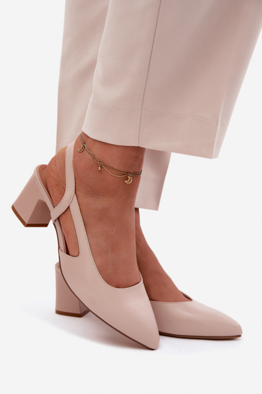 Sandali con tacco da donna Sergio Leone SK472 in colore rosa crema