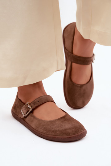 Ballerine BarefootAbilitatoturalnego dalla pelle scamosciatau Zazoo 316 colore marrone