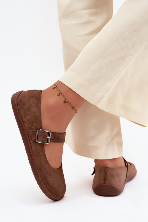 Ballerine BarefootAbilitatoturalnego dalla pelle scamosciatau Zazoo 316 colore marrone