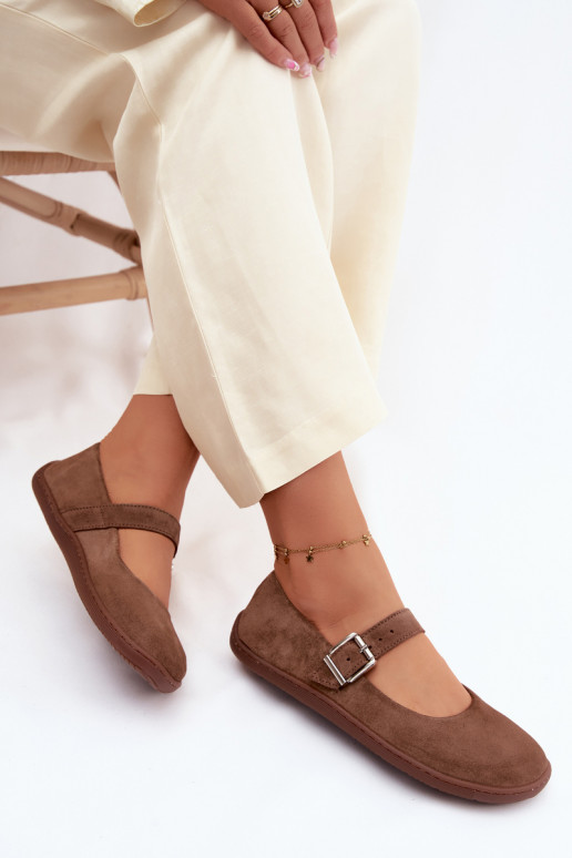 Ballerine Barefoot in ecopelle color marrone Zazoo 316