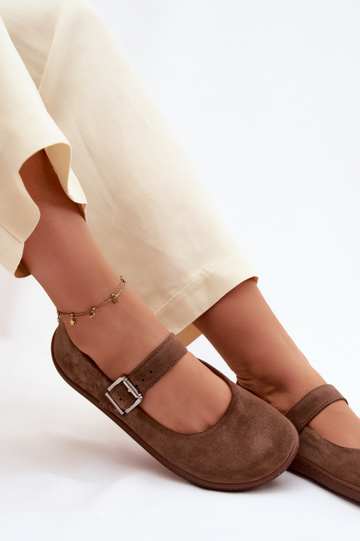 Ballerine BarefootAbilitatoturalnego dalla pelle scamosciatau Zazoo 316 colore marrone