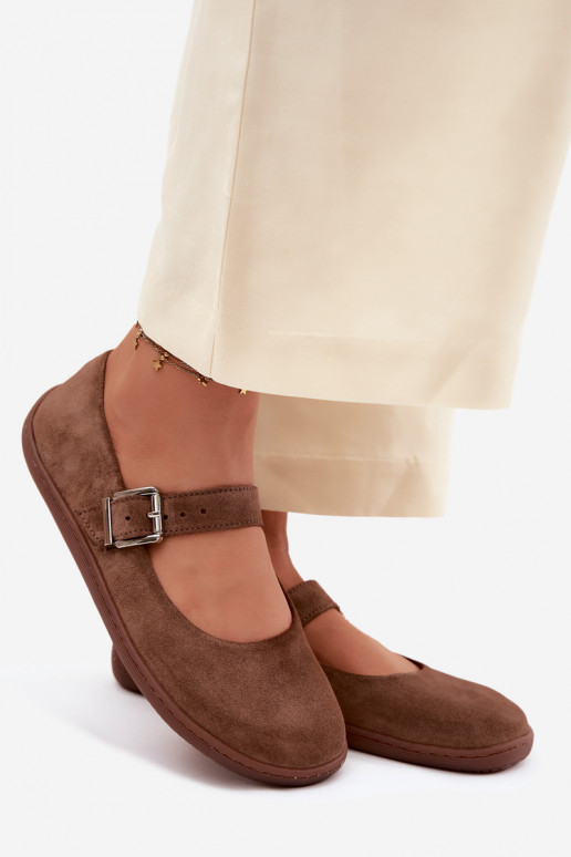 Ballerine BarefootAbilitatoturalnego dalla pelle scamosciatau Zazoo 316 colore marrone