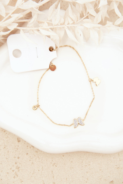 Cavigliera con farfalline color oro