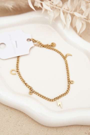 Cavigliera con pendenti color oro 2