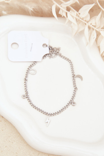 Cavigliera con pendenti color argento 2