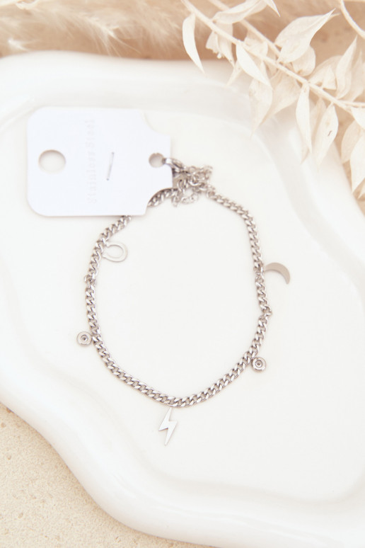 Cavigliera con pendenti color argento