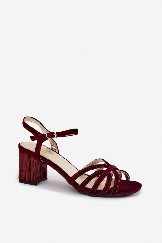Sandali alti in velluto D&A SR61-0102 bordeaux