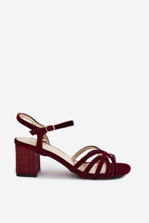 Sandali alti in velluto D&A SR61-0102 bordeaux