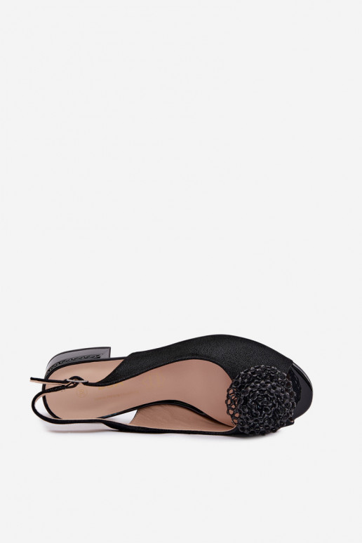 Sandali neri da donna con ornamenti D&A CR61-3030