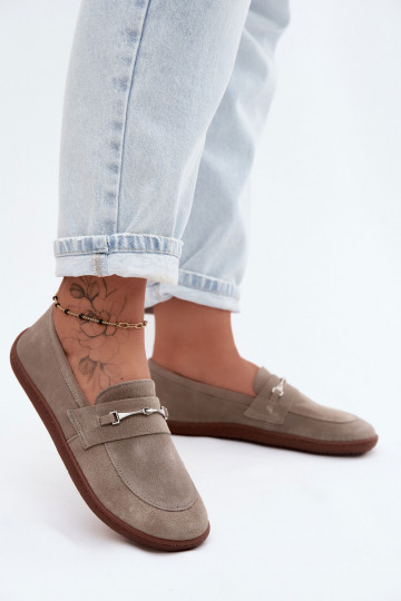 Mocassini in suede color cappuccino Barefoot Zazoo 322