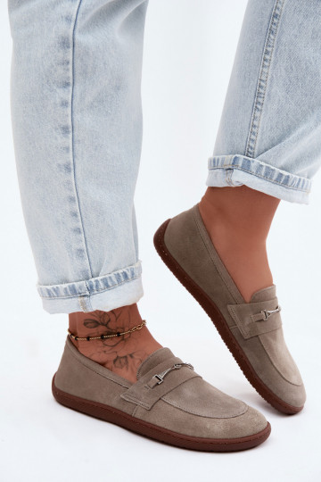 Mocassini Barefoot dalla pelle scamosciata Zazoo 322 colore cappuccino 2