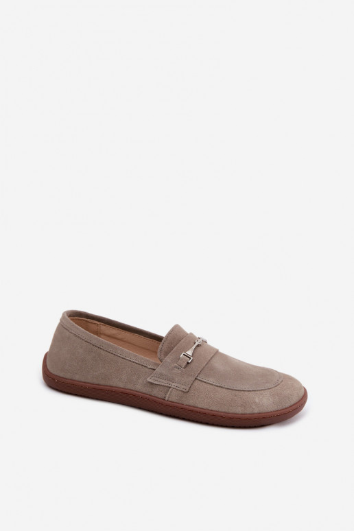 Mocassini in suede color cappuccino Barefoot Zazoo 322