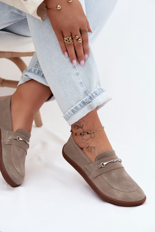 Mocassini in suede color cappuccino Barefoot Zazoo 322