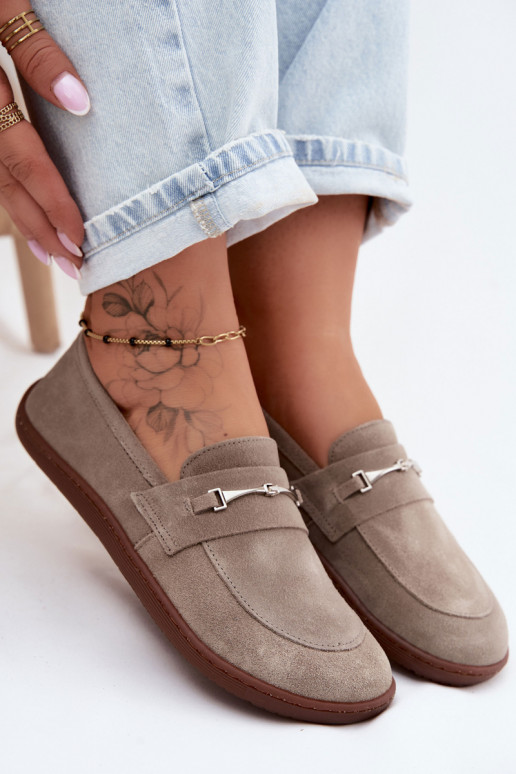 Mocassini in suede color cappuccino Barefoot Zazoo 322