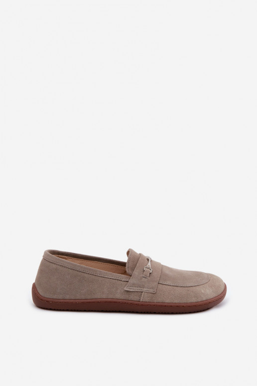 Mocassini in suede color cappuccino Barefoot Zazoo 322