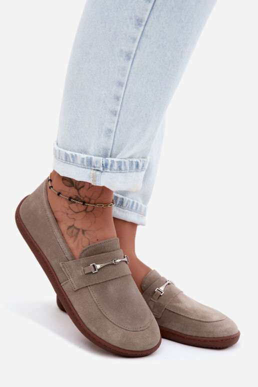 Mocassini Barefoot dalla pelle scamosciata Zazoo 322 colore cappuccino