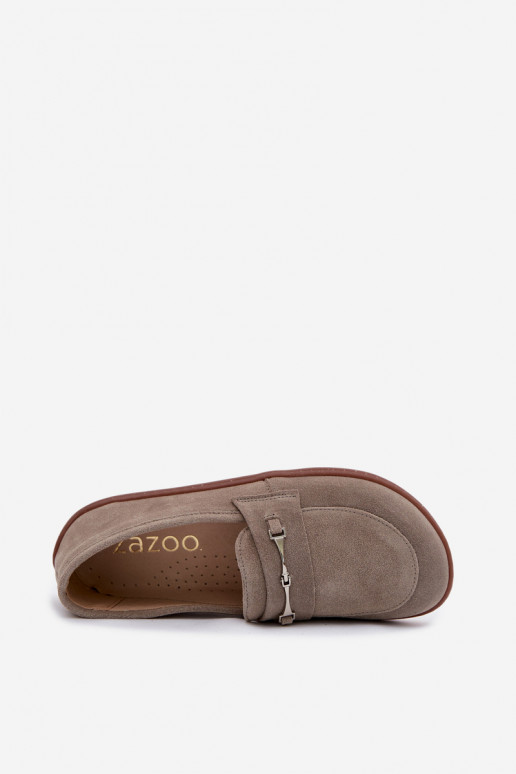 Mocassini in suede color cappuccino Barefoot Zazoo 322