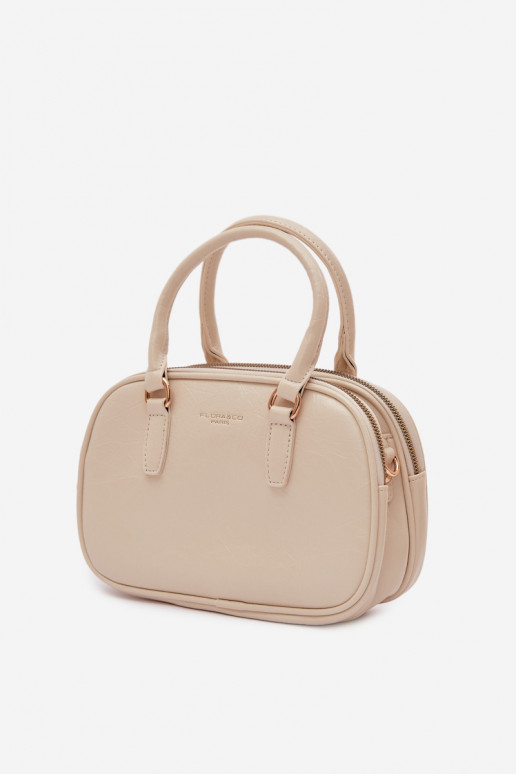Borsa da viaggio color sabbia brillante in ecopelle Soraya
