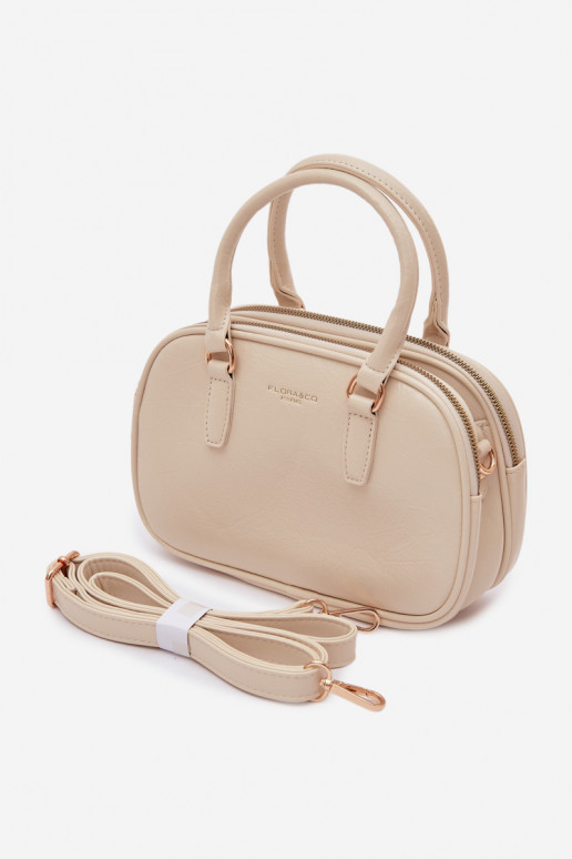 Borsa da viaggio color sabbia brillante in ecopelle Soraya