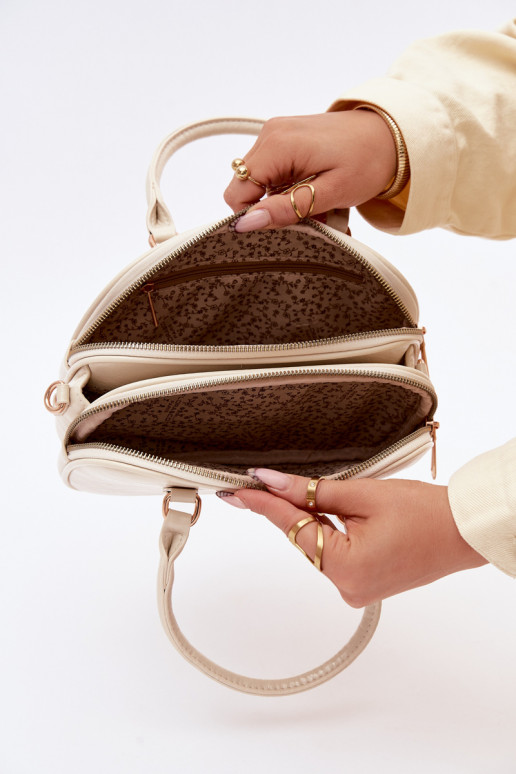 Borsa da viaggio color sabbia brillante in ecopelle Soraya