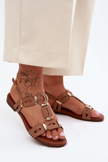 Sandali bassi da donna S.Barski PL61-0903 colore marrone 2