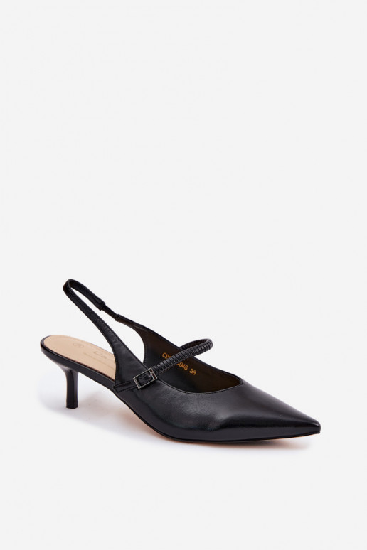 Pelle Scarpe Sandali col tacco alto con cinghie D&A CR61-3046 colore nero