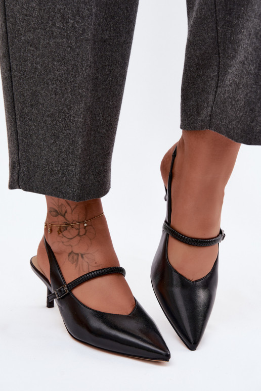 Pelle Scarpe Sandali col tacco alto con cinghie D&A CR61-3046 colore nero