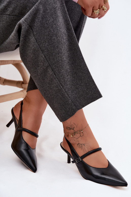 Pelle Scarpe Sandali col tacco alto con cinghie D&A CR61-3046 colore nero