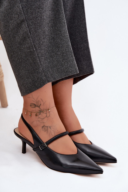 Pelle Scarpe Sandali col tacco alto con cinghie D&A CR61-3046 colore nero