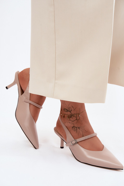 Pelle Scarpe Sandali col tacco alto con cinghie D&A CR61-3046 beige