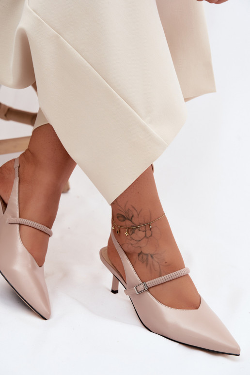 Pelle Scarpe Sandali col tacco alto con cinghie D&A CR61-3046 beige