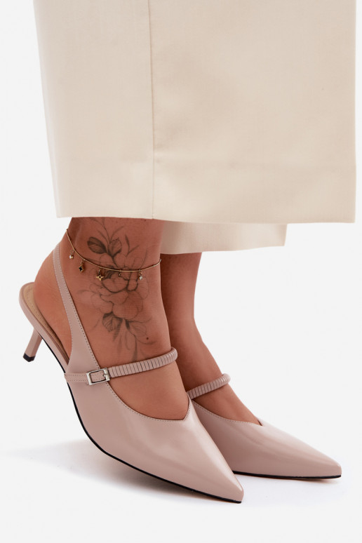 Pelle Scarpe Sandali col tacco alto con cinghie D&A CR61-3046 beige