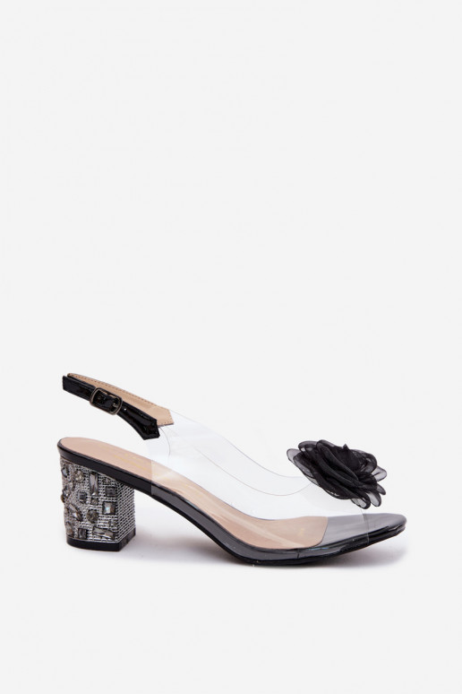 sandali Guardare attraverso con i tacchi con gli occhi lucenti SiateczkoAa colore rosaa D&A MR61-9011 colore nero