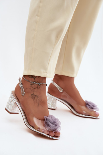 sandali Guardare attraverso con i tacchi con gli occhi lucenti SiateczkoAa colore rosaa D&A MR61-9011 color argento 2