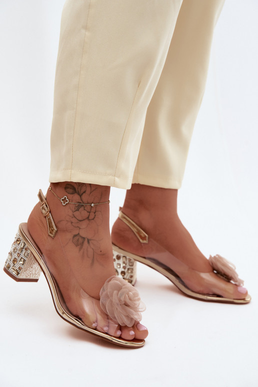 sandali Guardare attraverso con i tacchi con gli occhi lucenti SiateczkoAa colore rosaa D&A MR61-9011 colore dorato