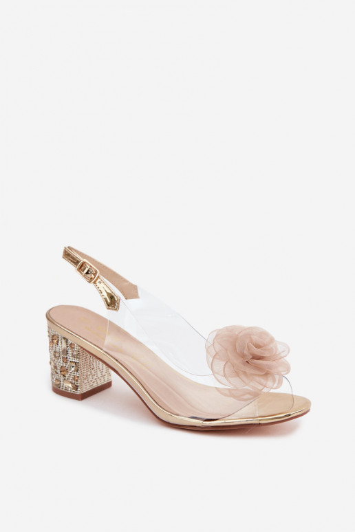 sandali Guardare attraverso con i tacchi con gli occhi lucenti SiateczkoAa colore rosaa D&A MR61-9011 colore dorato