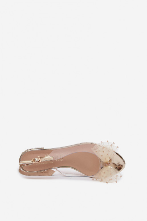 Sandali trasparenti da donna con fiocchi D&A MR61-9001 oro