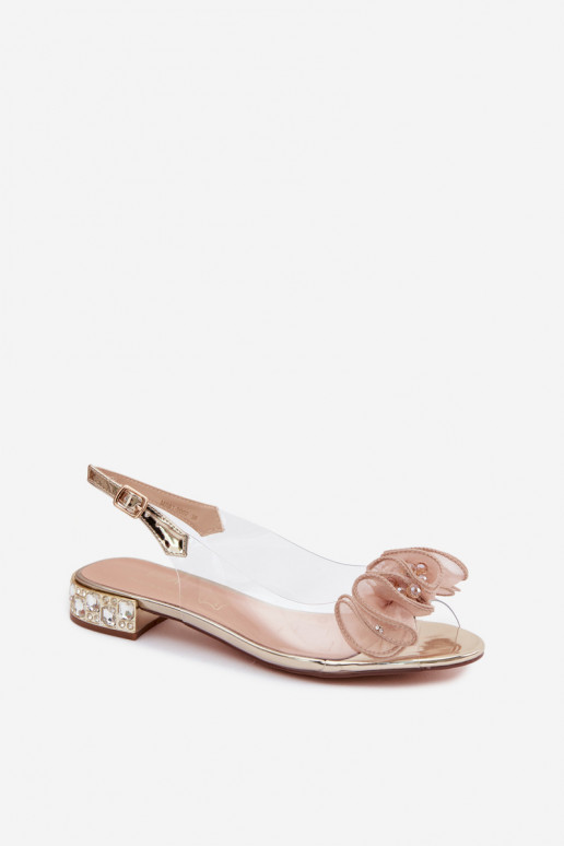 Sandali trasparenti da donna con gemme scintillanti D&A MR61-9002 oro