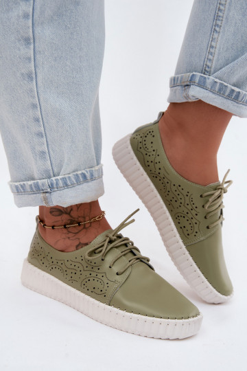 Scarpe con elementi in pizzo verdi Pearla