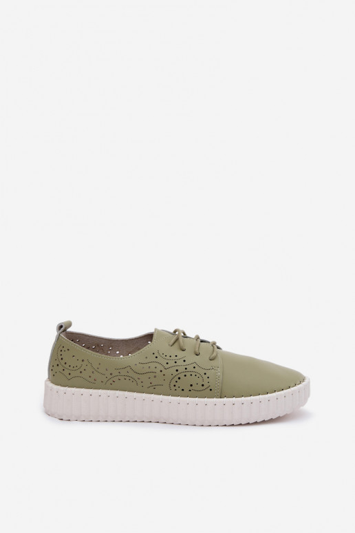 Scarpe con elementi in pizzo verdi Pearla