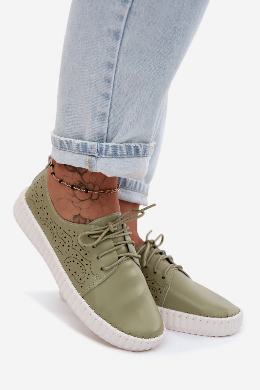 Scarpe con elementi in pizzo verdi Pearla
