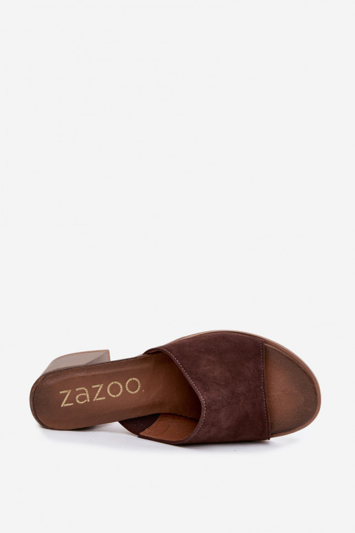 Pantofole in suede CzekoladoĮe