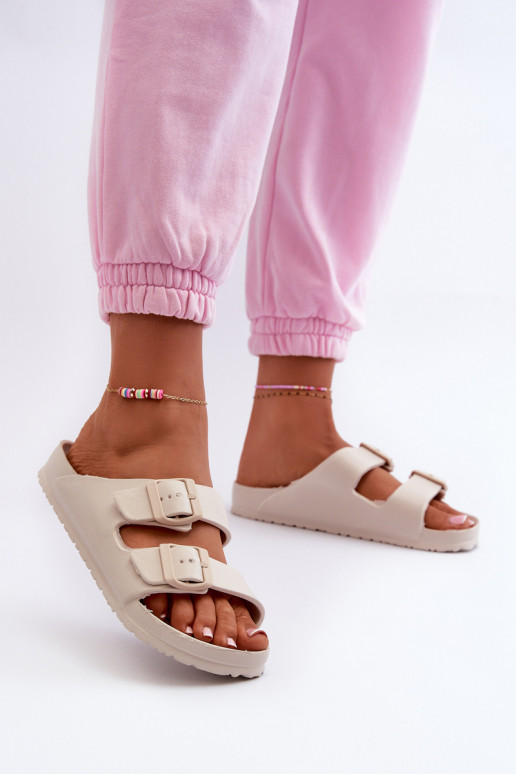 Infradito da donna con schiuma e fibbie color sabbia Luciene