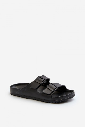 Sandali leggeri da uomo con fibbie in colore nero Avatara